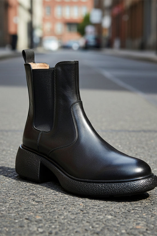 Womens British-style Dr Ankle Boots With Chunky Heels 
