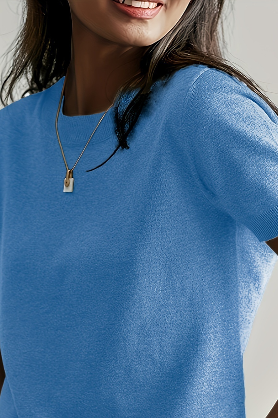 Women’s Soft Stretch Minimalist T-Shirt – Everyday Slim Fit Top 