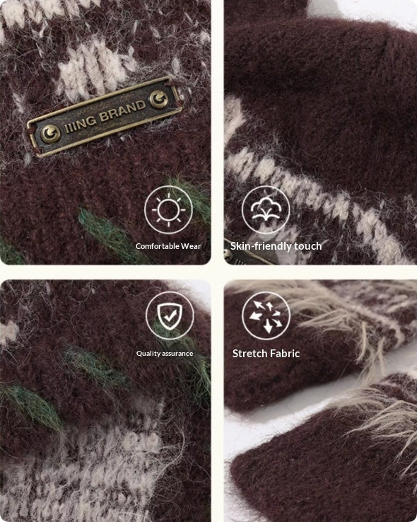 Women’s Cute Bear Ear Knitted Hat – Warm Ear-Covering Winter Beanie - FitiqueFit