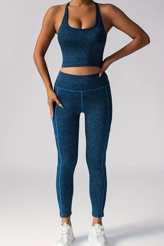 Women’s Two Piece Workout Set – High Waist Leggings with Sports Bra CJ US