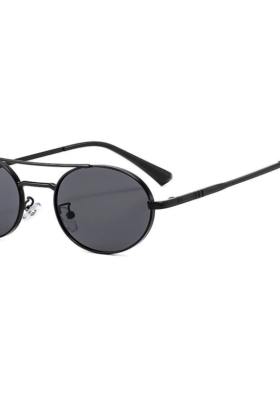 Retro Oval Fashionable Dual-Beam Metal Sunglasses For Sun Protection 