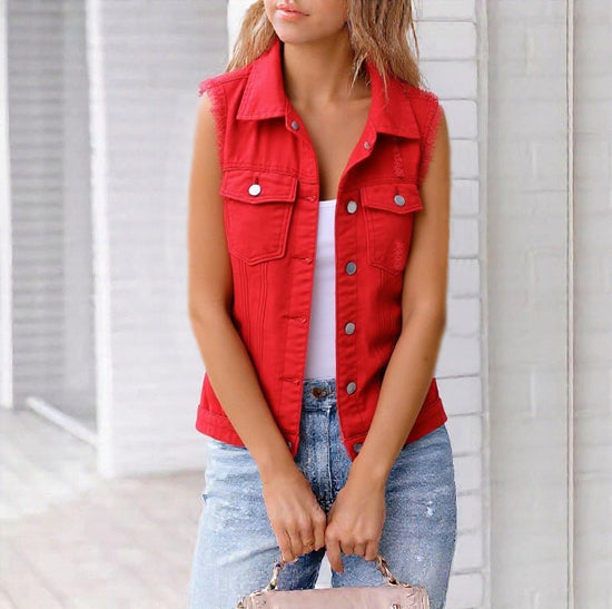 Denim Vest Jacket For Spring And Summer 