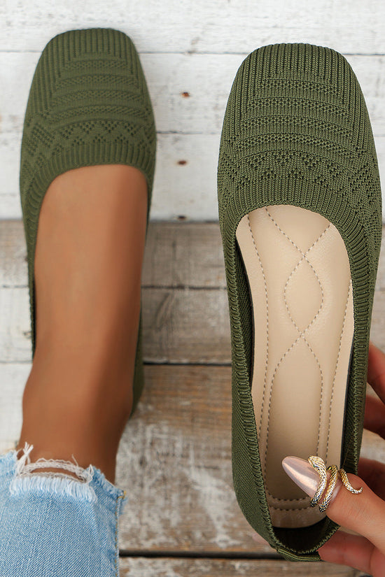 Women's Knitted Plus Size Flying Woven Breathable One Pedal Shoes CJ