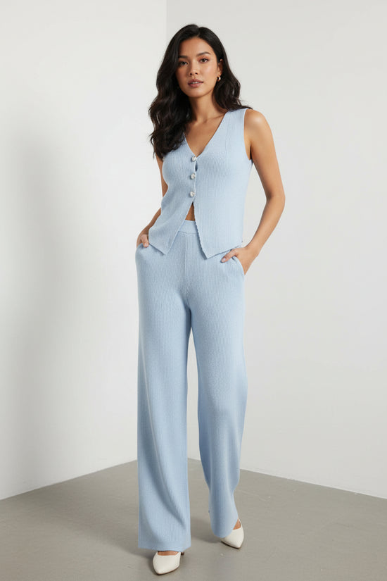 Beach Bohemian Straight-Leg Wide-Leg Pants Set 