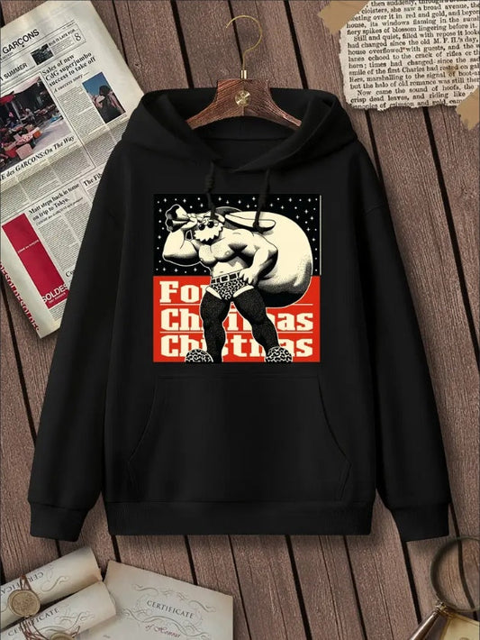 Christmas Santa Claus Hoodie – Kawaii Graffiti Snow Print Sweatshirt CJ US