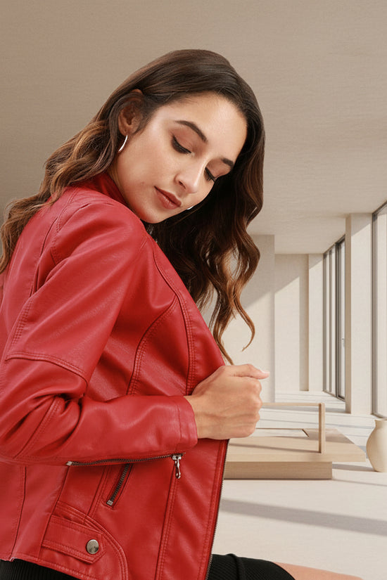 European And American Women's Leather Jackets 