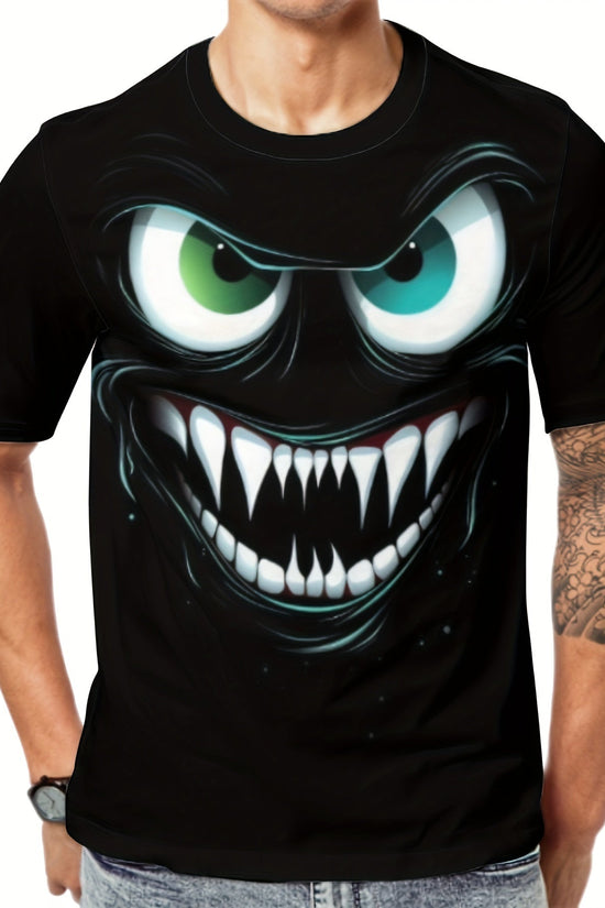3D Evil Smile T-Shirt for Men – Streetwear Graphic Short Sleeve Tee CJ US