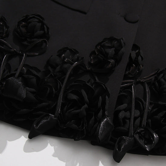 Elegant Three-dimensional Floral Loose-fitting Blazers 