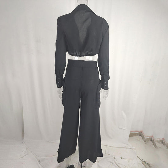Women's Plus Size Wide Leg Elegant Pant Set CJ US