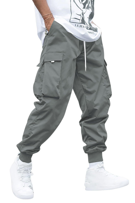 Men’s Multi‑Pocket Drawstring Cargo Pants CJ US