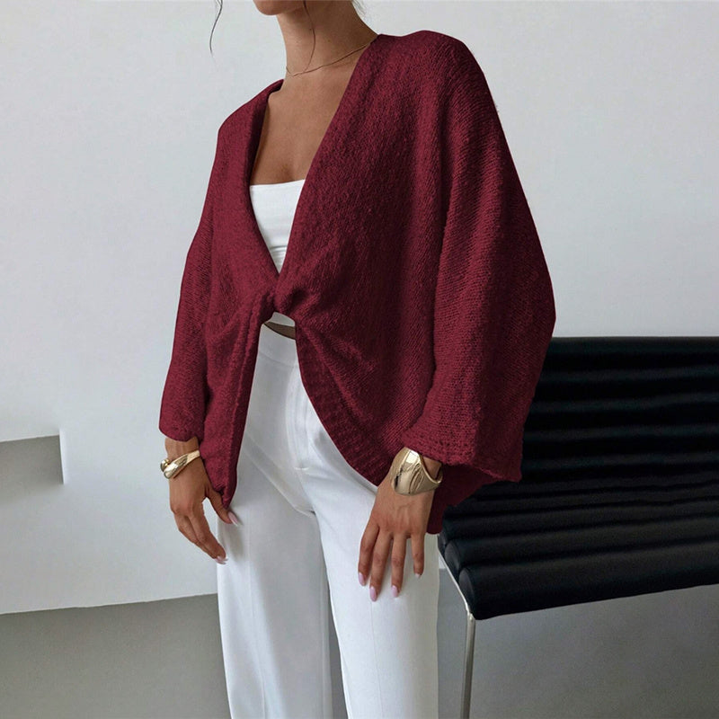 Women’s Criss Cross Knit Sweater – Loose Fit Twisted Pullover Top CJ US