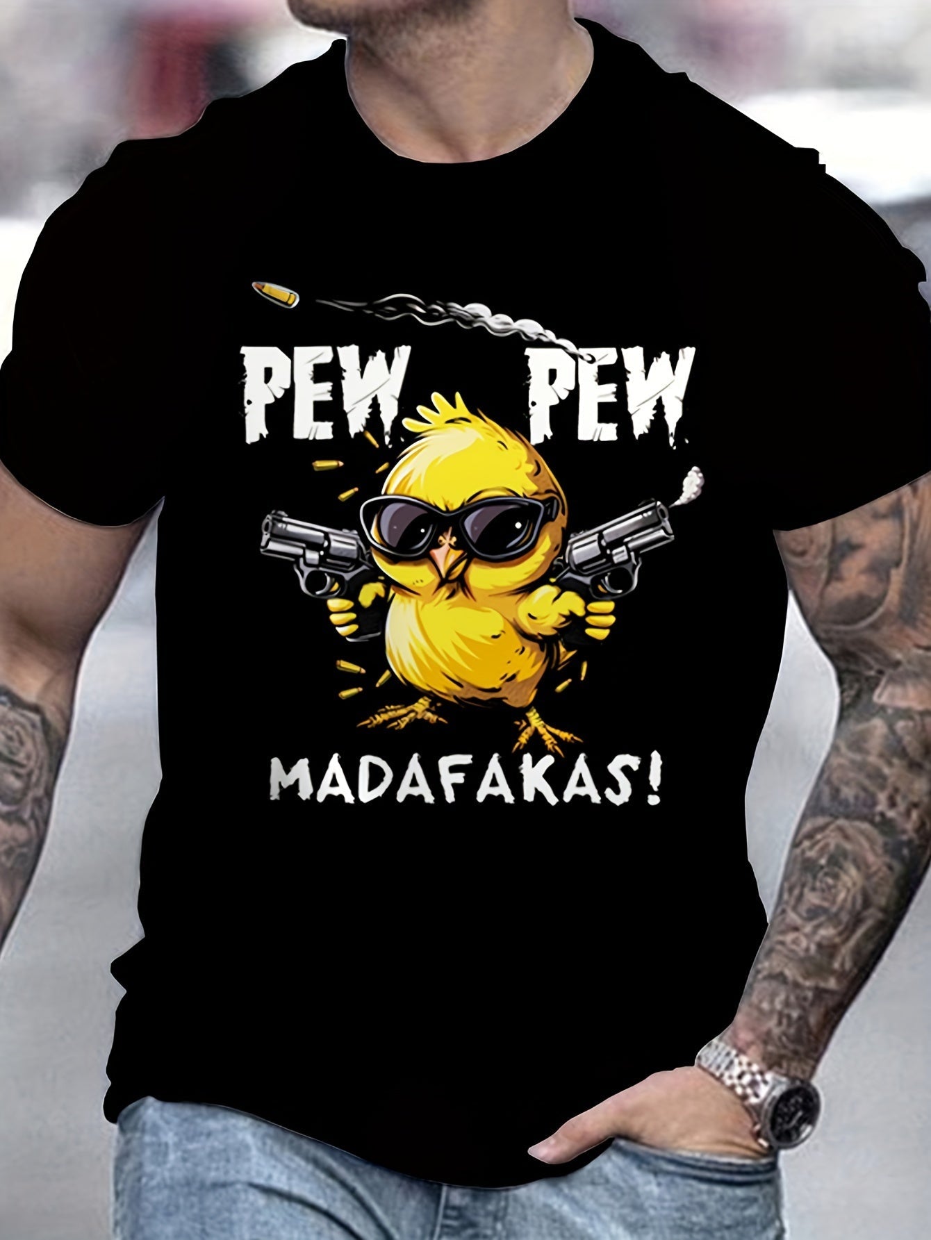 Men's Breathable Cool Girl Cartoon Printed Short Sleeved T-shirt, Casual Street Style Fashion, Round Neck, Men's Summer Casual Wear, Suitable For Running, Fitness, Daily Wear CJ US