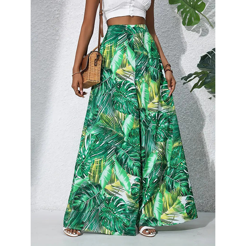 Women’s Printed High‑Waist Wide‑Leg Palazzo Pants CJ US
