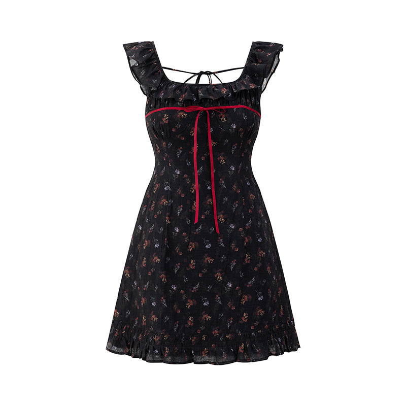 Women’s Sleeveless Floral Suspender Skirt CJ
