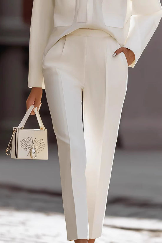 Stylish Urban Commuter Pocketed Top And Pants Set 