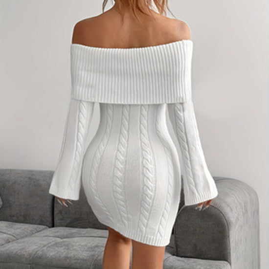 Women's Off Shoulder Bodycon Dress, Long Sleeve Mini Club Dress, Elegant Party Fitted Short Dresses CJ US