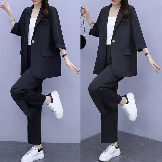 SpringAutumn New Style Professional Long Sleeve Suit Jacket And Pants Two Piece Set 
