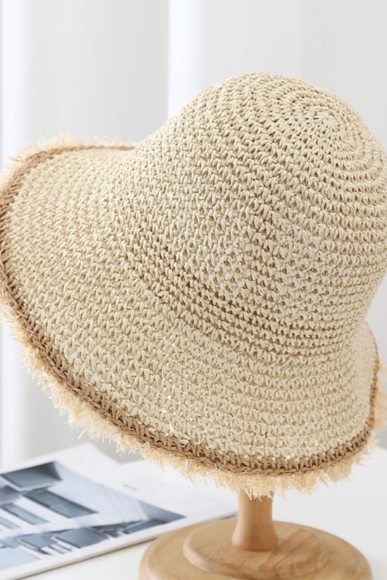 The Korean Version Of The Wide-brimmed, Fringed, Woven Straw Hat, Sun Hat, Round-top Fisherman's Hat, Beach Vacation Hat, And Sandcastle Hat Is Suitable For Vacations. 