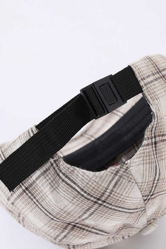Striped Checkered Embroidered Letter Simple And Fashionable Baseball Cap Suitable For Daily Outdoor Outings And Travels 