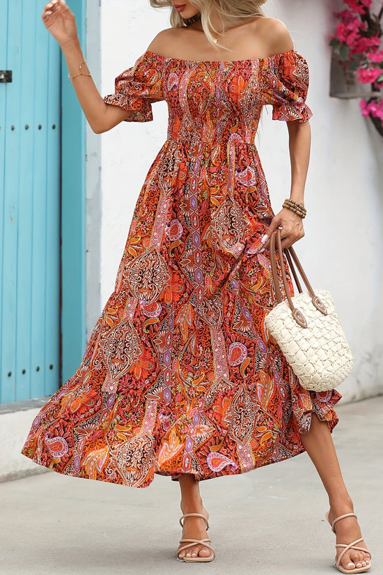 Women’s Paisley One‑Shoulder Maxi Dress Diversi Fashion™