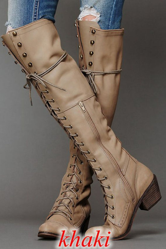 Women’s Over-the-Knee Boots – Round Toe Stylish Tall Winter Boots - FitiqueFit