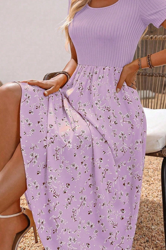 Floral Scoop-Neck Maxi Dress CJ US