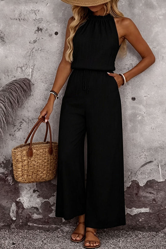 Womens Draped-Neck Vest And Casual Pants Set 