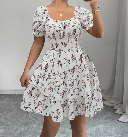 Women's Blue Floral Dress 