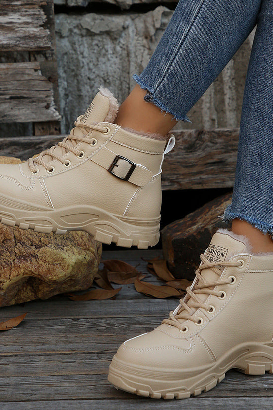 Women's Casual Mid-calf Fleece-lined, Thickened, Insulated Cotton Boots 