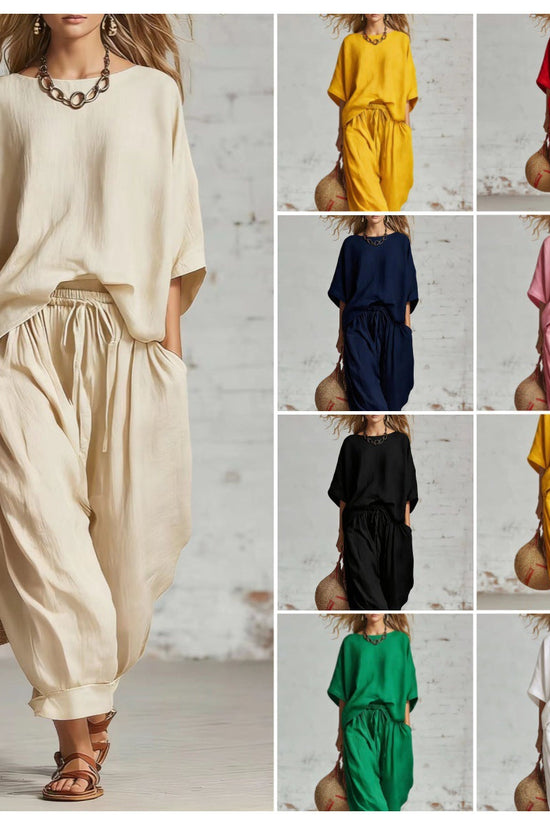 Women's Solid Color Loose Casual Set 