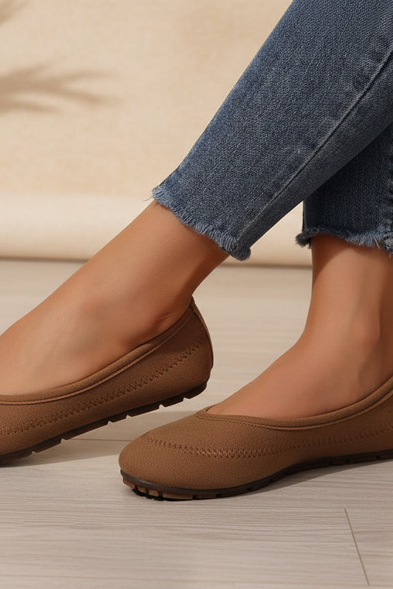 Women’s Low-Cut Round Toe Loafers – Slip-On Flat Casual Shoes - FitiqueFit