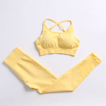 Yellow bra pantsuit