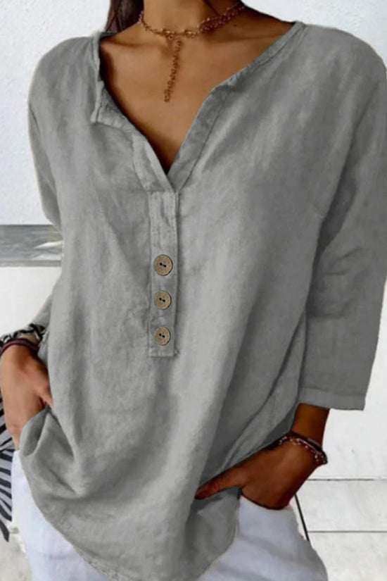 Modern Notched-Collar Button-Down Shirt – Relaxed Chic Staple CJ US