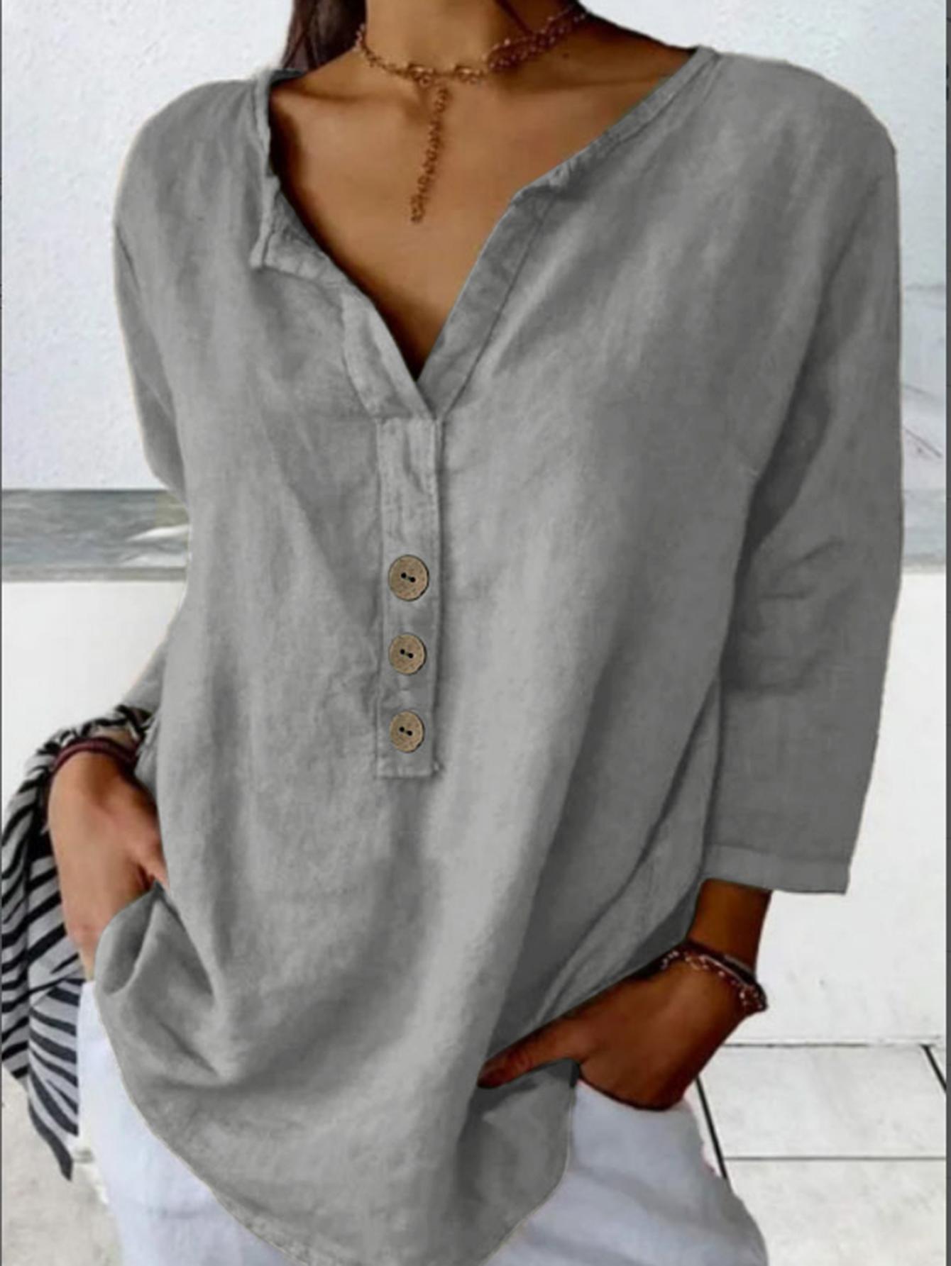 Modern Notched-Collar Button-Down Shirt – Relaxed Chic Staple CJ US