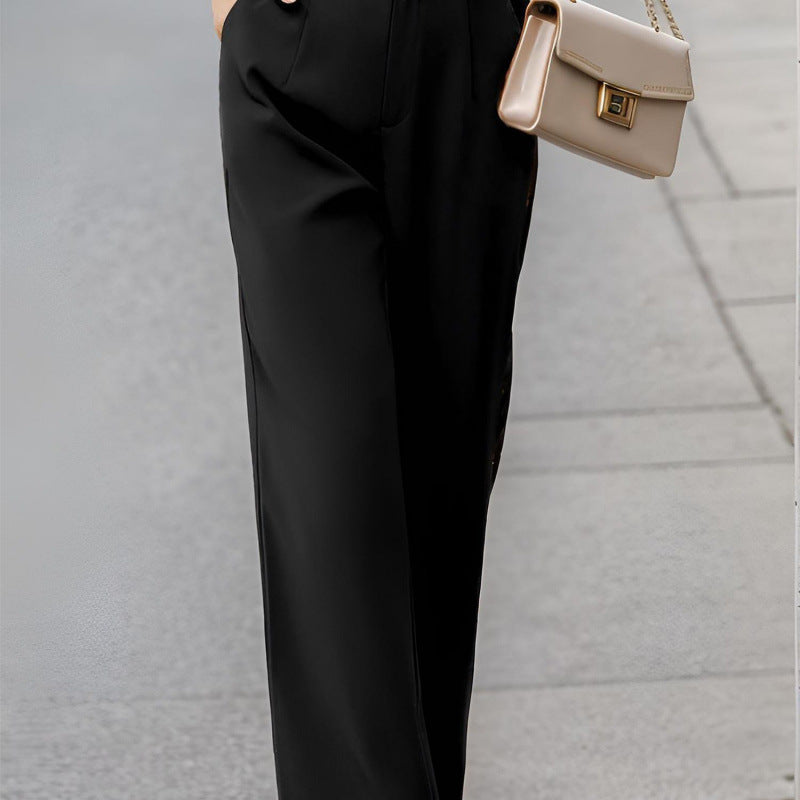 Elegant Womens Suit Pants With Pockets 
