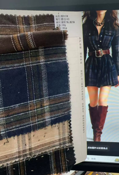 Plaid Collared Sleeveless Fitted Waist Dress 