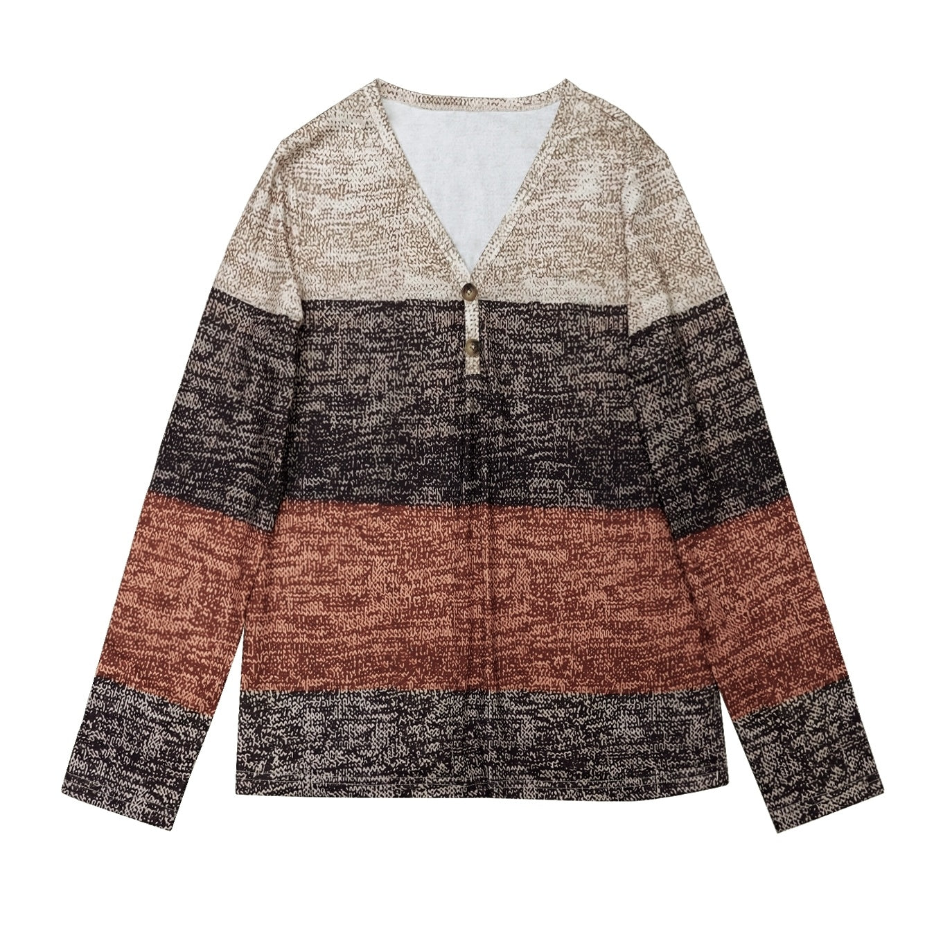 Women's Pullover Color Block Casual Long Sleeved T-shirt CJ US