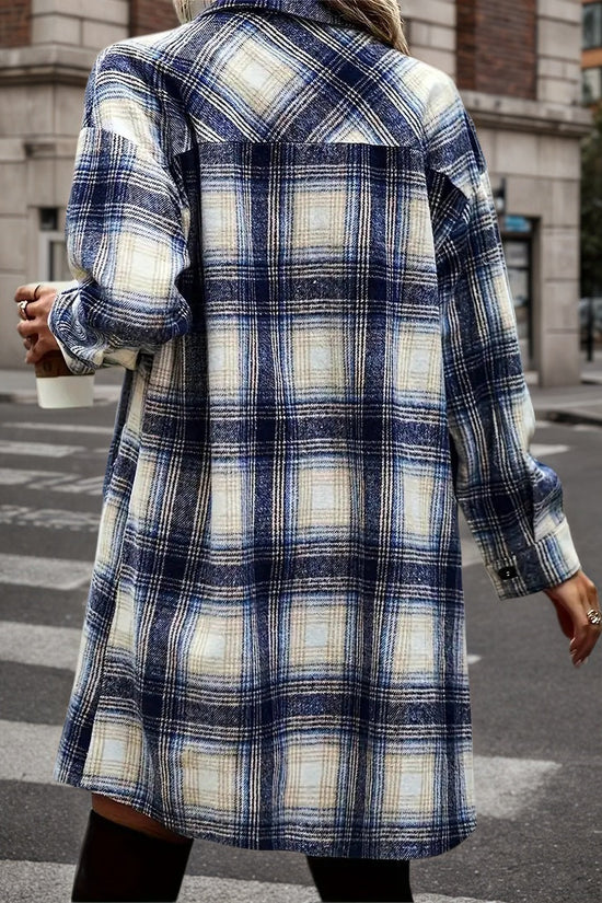 Women's Plaid Shack Set, Oversized Flannel Shirt Jacket And Worn-out Denim Shorts, Paired With Knee High Boots In A 90s Retro Style, A Must-have For Autumn Streetwear CJ US