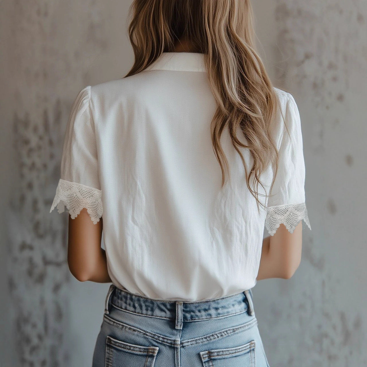 Spliced Lightweight Short-sleeve Chic Top 
