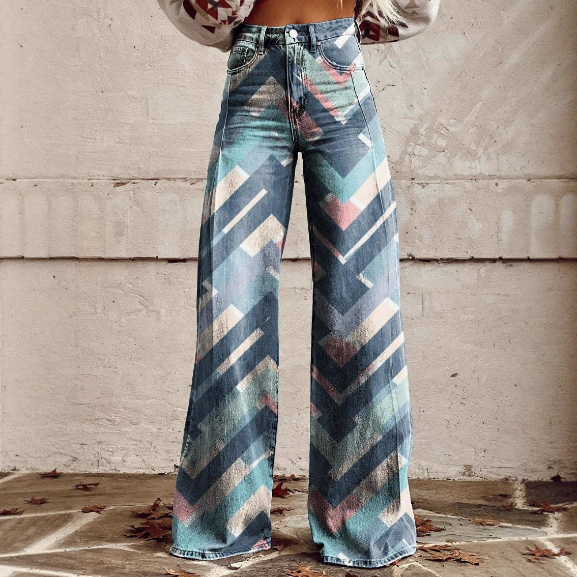Women's Simple Pants With A Printed Pattern 