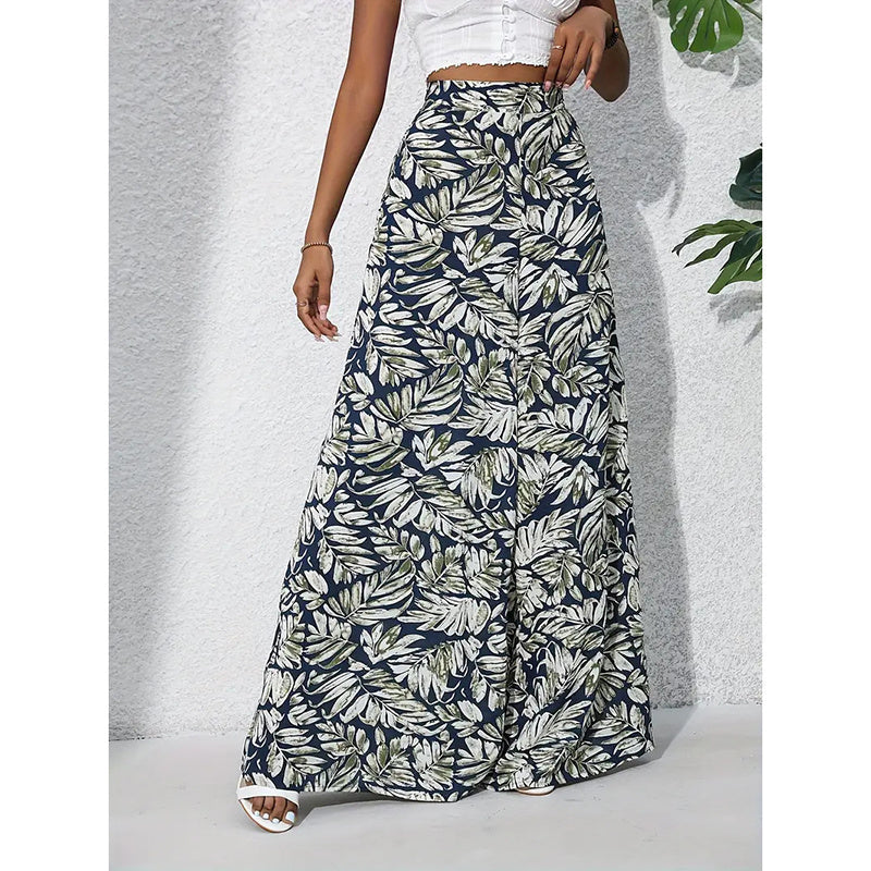 Women’s Printed High‑Waist Wide‑Leg Palazzo Pants CJ US