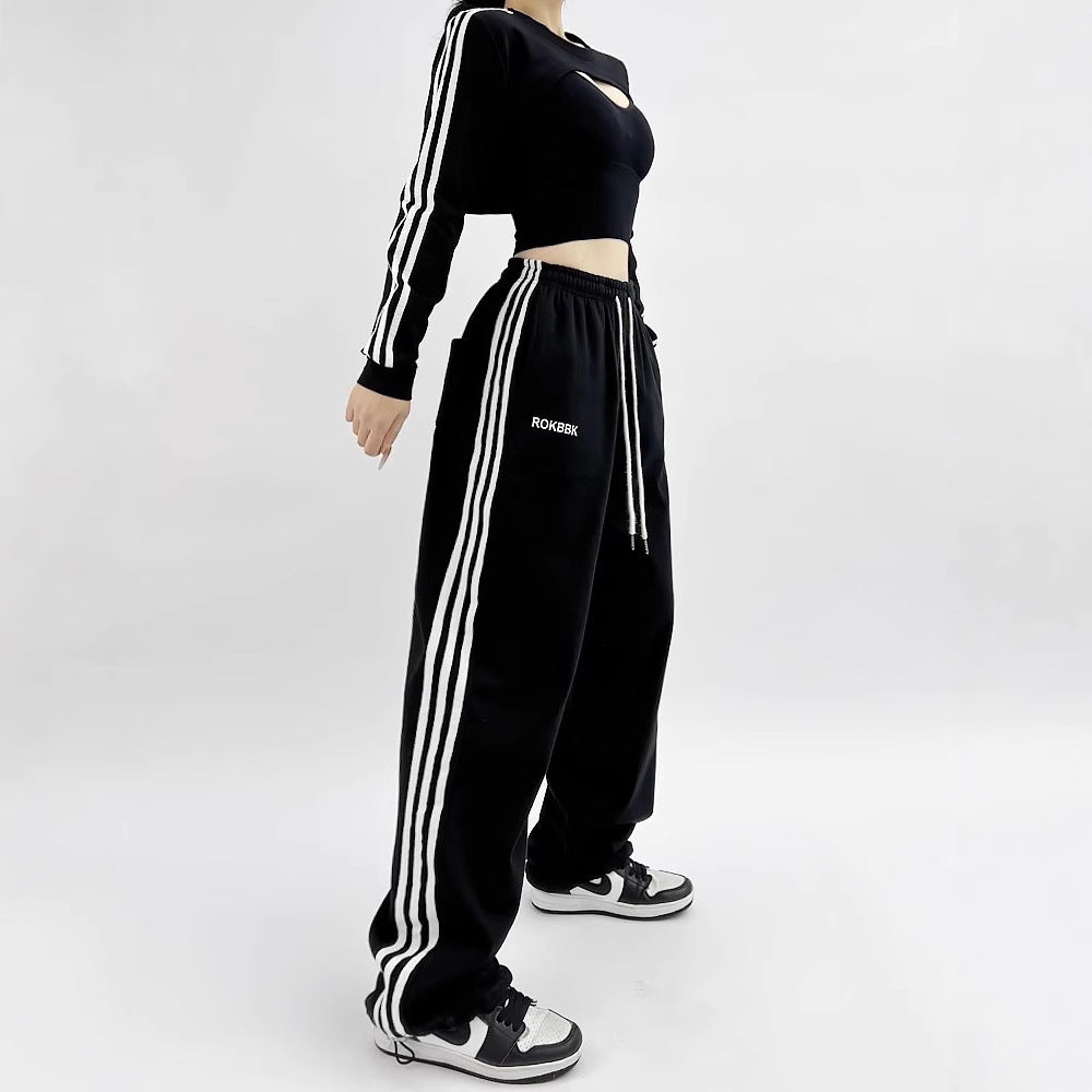 American-style Athletic Wide-leg Sweatpants For Women 