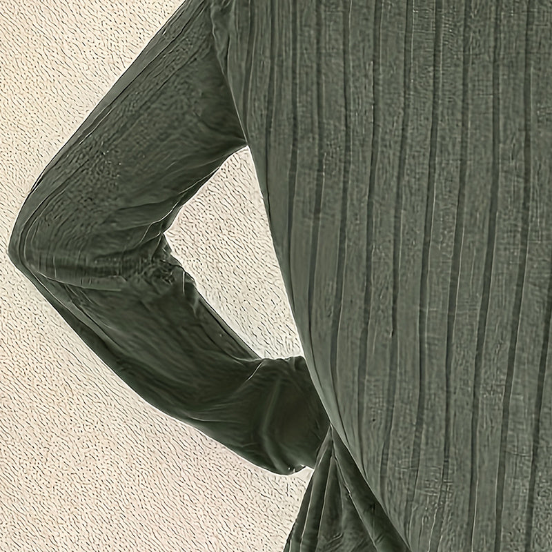Women's Long Sleeve Blouses Shirts With Ribbed Knit Work Office Basic Tops CJ US