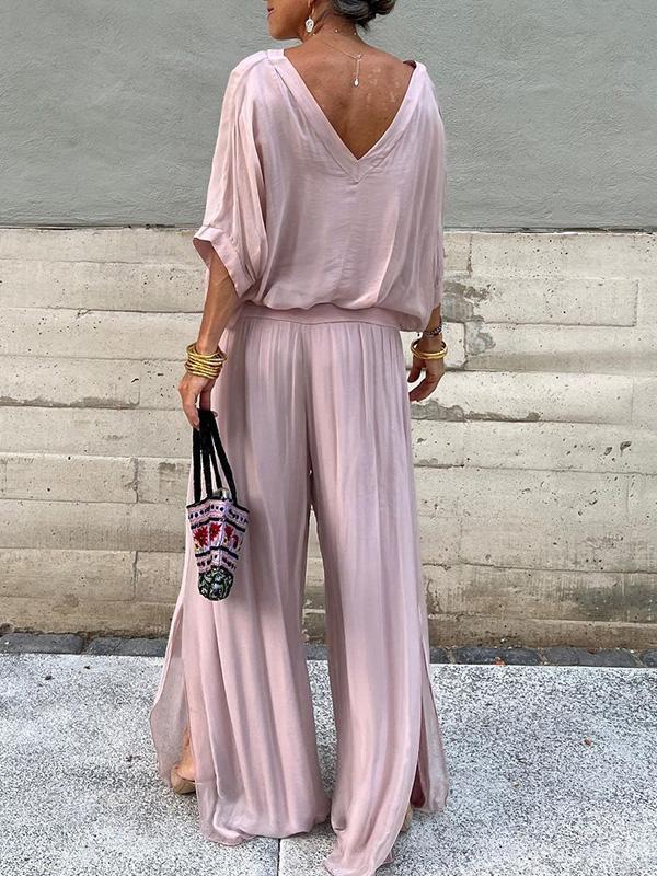 Fashionable Best-Selling Solid-Colored Chiffon Set For Women 
