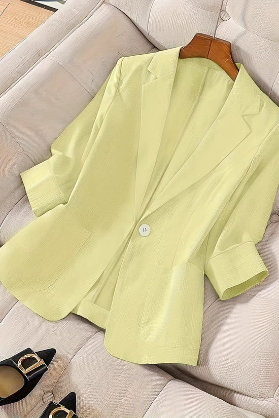 Three-quarter-sleeve Single-button Professional Casual Blazer 