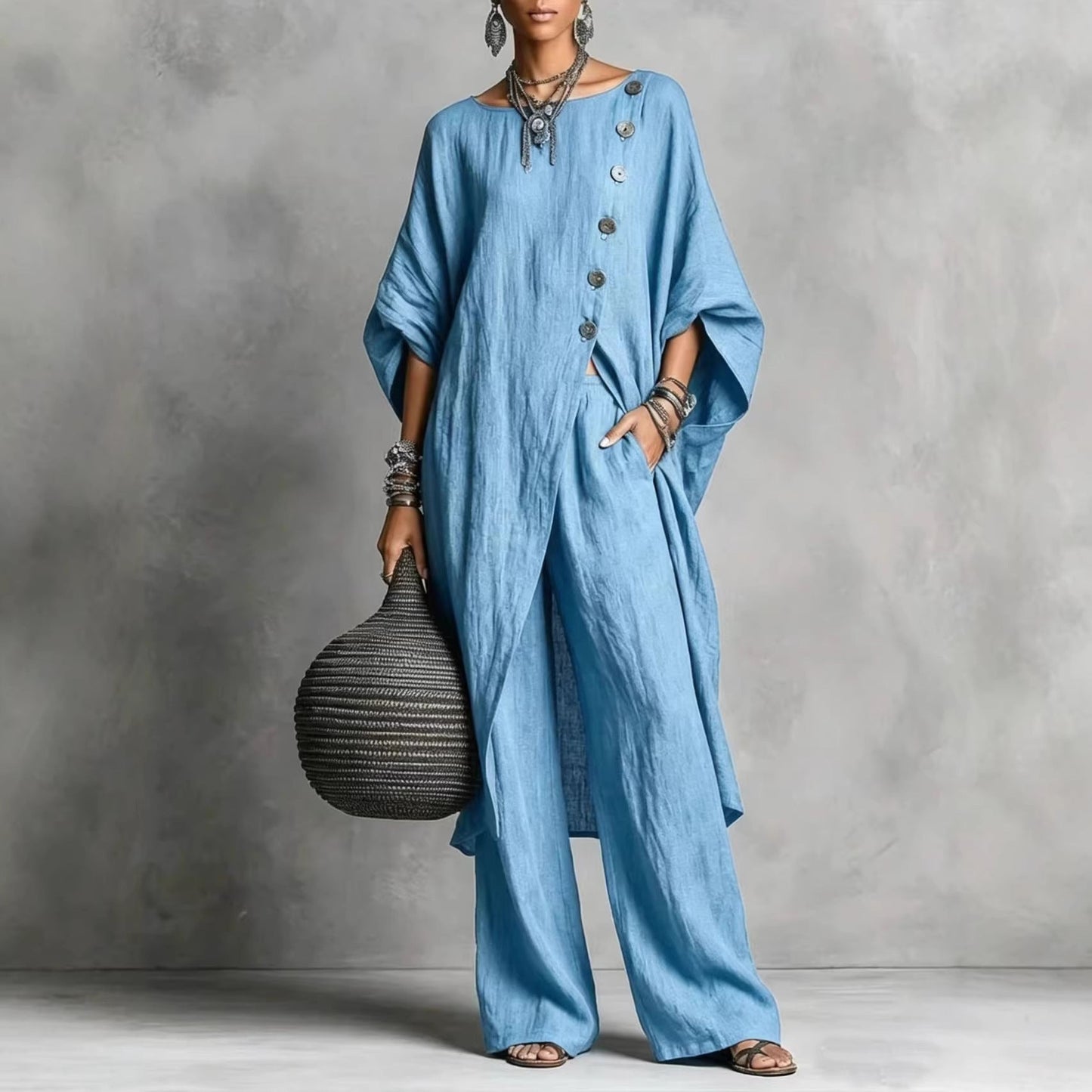 Women's Irregular Casual Shirt Set 