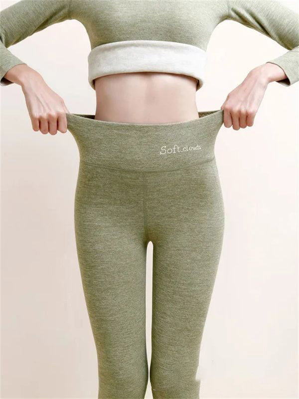 Women's Outer High Waist Hip Lift Leggings Fleece-lined Shark Pants 