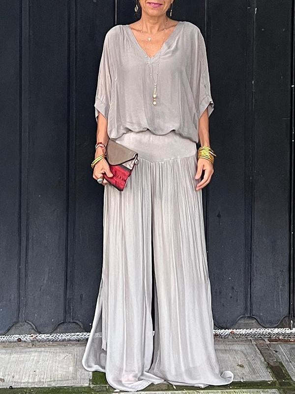 Fashionable Best-Selling Solid-Colored Chiffon Set For Women 