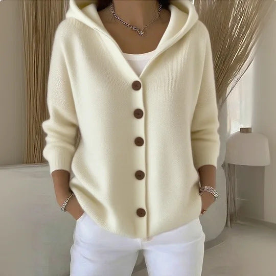 Women’s Button-Down Hoodie Cardigan Sweater Coat 