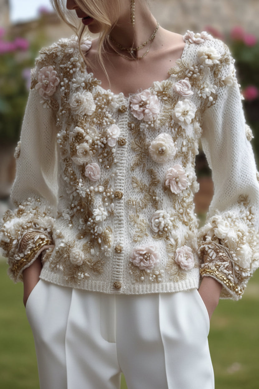 Womens 3D-printed Cardigan Coat For Spring And Fall 